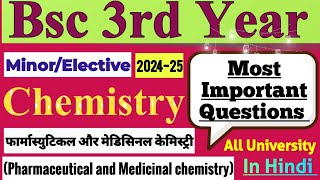 Bsc 3rd Year Chemistry MinorElective Most Important Question 202425  All University in Hindi [upl. by Tnayrb636]