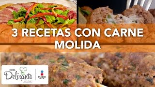 3 recetas con carne molida  Cocina Delirante [upl. by Ahseekan360]