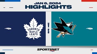 NHL Highlights  Maple Leafs vs Sharks  January 6 2024 [upl. by Farrah803]