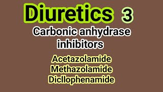 Diuretics 3  CA inhibitors 2  Medicinal Chemistry  III B Pharm V Sem  Unit 2  III Pharm D [upl. by Glynn]