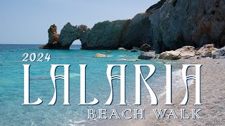 LALARIA Beach Walk  Skiathos Greece  2024  4K [upl. by Ahsenra]