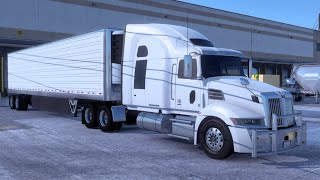 White Western Star 5700XE 82 Sleeper  CAT 3406E 475 HP  White utility 3000r Trail  Snow ATS Mods [upl. by Leelahk]