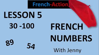 FRENCH NUMBERS 30100 Lesson 5 with Jenny at your fingertips [upl. by Ahsiak]