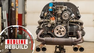 Volkswagen Beetle Aircooled Flatfour Engine Rebuild TimeLapse  Redline Rebuild  S1E7 [upl. by Akcirret]