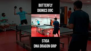 Butterfly Dignics 09C Vs Stiga DNA Dragon Grip [upl. by Eastlake120]