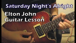 Saturday nights alright for fighting  Guitar Lesson [upl. by Sonitnatsnoc]