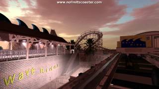 Wave Rider  Classic seaside wooden coaster  NoLimits 2 [upl. by Annoyik]