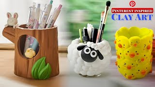 Pinterest 📌 inspired pen holder made from Super clay  DIY super clay art  craft ideas ✨ [upl. by Childers]