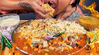 COOKING amp EATING DAHI TADKA WITH RAJMA CHOLE GRAVY BASMATI RICE CHANA DAL TADKA amp CHILLIES MUKBANG [upl. by Nnaear]