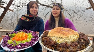 How to cook an authentic Iranian dish with sheeps neck Vegetable pilaf with neck [upl. by Haridan360]