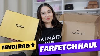 FARFETCH HAUL MUST HAVE FASHION ITEMS  Fendi Bag Unboxing Farfetch Discount Code [upl. by Newkirk478]