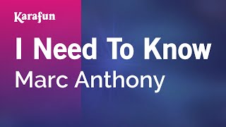 I Need to Know  Marc Anthony  Karaoke Version  KaraFun [upl. by Sarge]