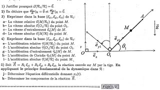 Examen 1 partie 1 Mécanique de point matériel S1 Contrôle تطوان  SMPC SMIA ENSA MIPC MIp [upl. by Izogn159]