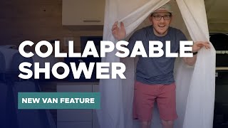 NEW VAN FEATURE COLLAPSABLE SHOWER SYSTEM  Dave amp Matt Vans vantour collapsableshower [upl. by Halda]