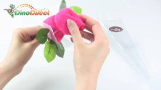 Towel Shaped Rose Flower with White Mesh Wrapped Wedding Decoration  dinodirect [upl. by Bowrah83]