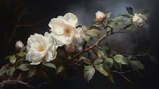 TV Art Screensaver  Camellia Flower Paintings [upl. by Neffirg]