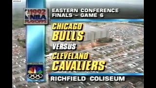 NBA On NBC  Bulls  Cavs 1992 ECF Game 6 Highlights [upl. by Esiocnarf]