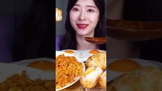 Samyang carbonara ramen noodles with cheese cutlets Fumeyamyam mukbang trending shorts [upl. by Gillman]