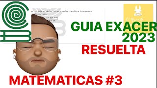 GUIA EXACER COLBACH 2023 MATEMATICAS PROBLEMA 3 [upl. by Ansaev]