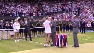 Petra Kvitova receives the Wimbledon trophy  Wimbledon 2014 [upl. by Clarkin]