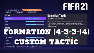 FIFA 21 CUSTOM TACTICSTAKTIKANWEISUNGEN FORMATION 4334 [upl. by Belak]