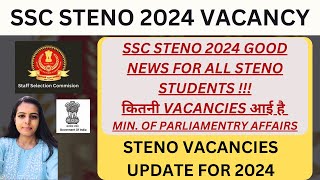 SSC STENO VACANCY  SSC STENO 2024 VACANCY FOR PARLIAMENTARY AFFAIRS  SSC STENO BUMPER VACANCIES [upl. by Imled]