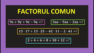 FACTORUL COMUN CLASA 5 MATEMATICA SUMA LUI GAUSS EXERCITII REZOLVATE TEORIE TEST ALGEBRA [upl. by Hofmann]