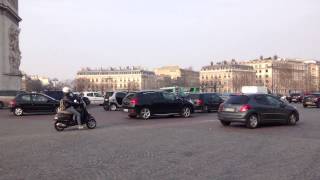 Paris Arc De Triomphe Roundabout Traffic [upl. by Iggep]