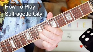 Suffragette City David Bowie Guitar amp Bass Lesson [upl. by Gerianne]