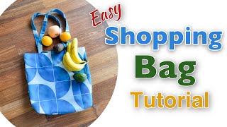 Sew shopping bag in 10 Mins Shopping bag tutorial [upl. by Nwahsan979]