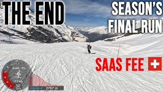 4K Skiing SaasFee The End  Seasons Final Run Wallis Switzerland GoPro HERO11 [upl. by Flessel]