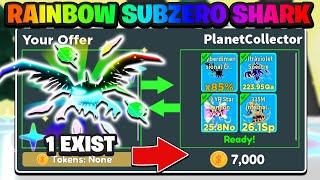 I TRADED THE 1 EXIST RAINBOW GREAT SUBZERO SHARK IN ROBLOX CLICKER SIMULATOR [upl. by Fleeta]