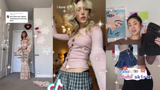 Thrift flip DIY clothes upgrade tik tok compilation [upl. by Kirimia]