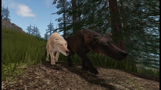 Wolf Pack hunts ELK  Cenozoic Survival  Roblox [upl. by Ailaht552]