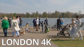 KENSINGTON GARDENS HYDE PARK  Black Lion Gate Broad Walk Round Pond in Spring – N065 4K [upl. by Zaneski]