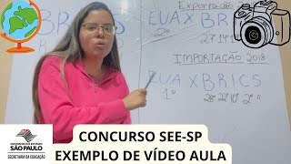 Concurso Professores Estado de São Paulo Exemplo de VÍDEO AULA GEOGRAFIA [upl. by Bo]