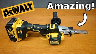 DeWalt DCM200 20v Cordless Bandfile Grinder  First Look and Review [upl. by Johns497]