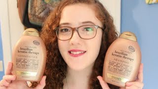 Product Review  Organix Ever Straight Brazilian Keratin Therapy Shampoo amp Conditioner [upl. by Farland]