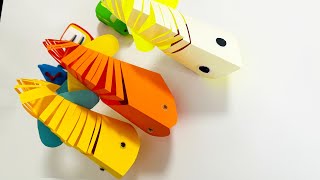 Paper Craft MOVING FishGreat fun Activity for kids [upl. by Holmen]