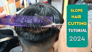 How to slope haircut step by stepslope cutting kaise karenslope cuttingsmilesalonhindi [upl. by Alek]