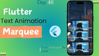 Text Animation in Flutter  Text Slide Animation  Marquee Package Flutter [upl. by Imotih]