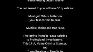 Maine Private Investigator license [upl. by Yclehc652]