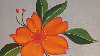 How to do fabric painting on clothes for beginners acrylipaint [upl. by Noitna397]