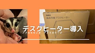 飼育日記9フクロモモンガケージにデスクヒーター設置した！ [upl. by Caplan459]