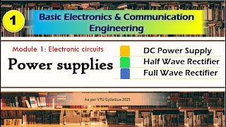 M1 L1  Power Supplies Part1Rectifiers Reservoir Filter circuits  Basic Electronics BEampCE 2021 [upl. by Radferd]