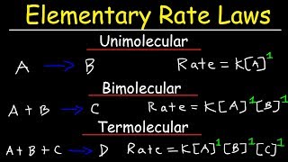 Elementary Rate Laws  Unimolecular Bimolecular and Termolecular Reactions  Chemical Kinetics [upl. by Jewel88]