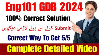 ENG101 GDB Solution 2024  ENG101 GDB Solution Spring 2024  ENG101 GDB 2024  ENG101 GDB Solution [upl. by Wadsworth]