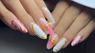 Uñas acrílicas en TENDENCIA  Relieve y más [upl. by Ettenal]