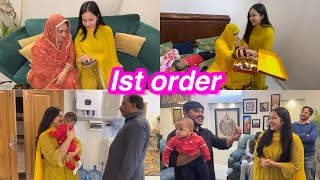 1st order  khushi ka mahol  sbko invite kiya  Sitara yaseen vlog [upl. by Enilrahc]