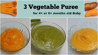 3 Vegetable Puree for 4 or 6 months Baby l Healthy Baby Food Recipe l Stage 1 Homemade Baby Food [upl. by Lednyk954]